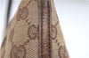 Authentic GUCCI Hand Bag Pouch Purse GG Canvas Leather 07198 Brown 6427D