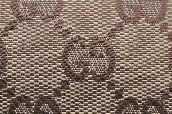 Authentic GUCCI Hand Bag Pouch Purse GG Canvas Leather 07198 Brown 6427D