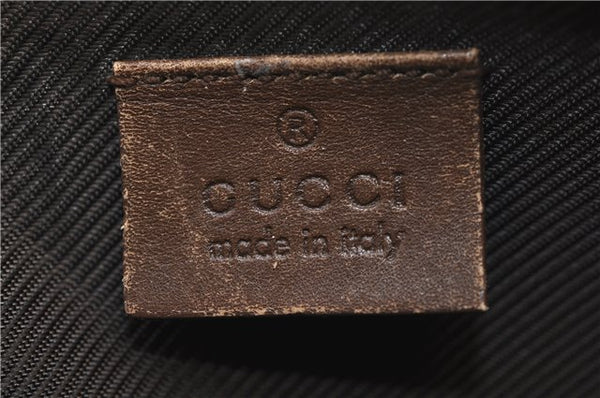 Authentic GUCCI Hand Bag Pouch Purse GG Canvas Leather 07198 Brown 6427D