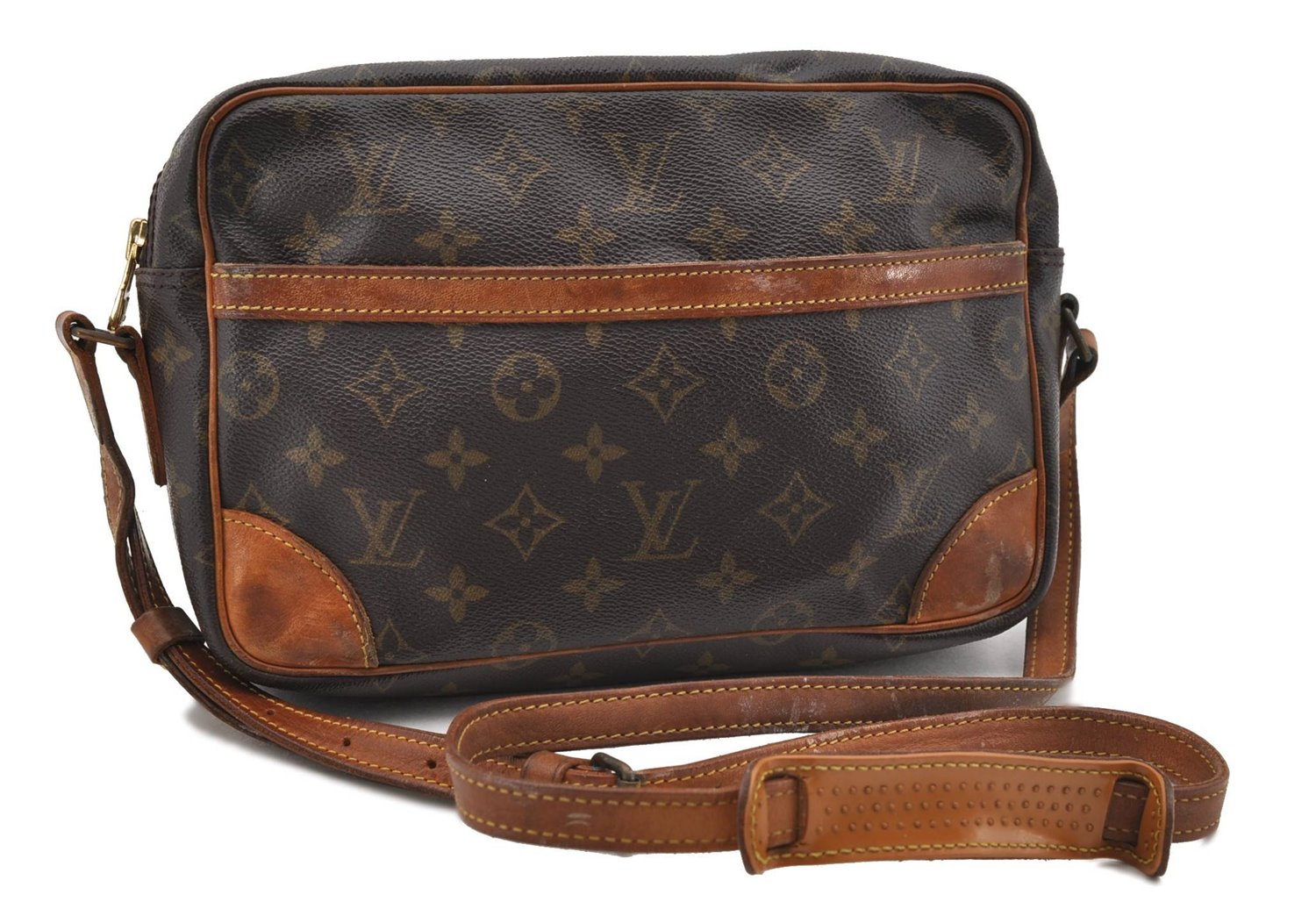 Authentic LOUIS VUITTON Monogram Trocadero 27 Shoulder Cross Bag M51274 LV 6433C