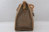 Authentic GUCCI Web Sherry Line Micro GG Boston Bag PVC Leather Brown 6439I