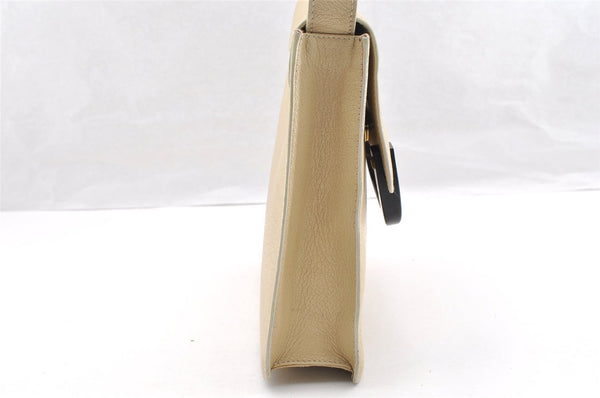 Authentic GUCCI Vintage Shoulder Bag Pursse Leather Beige Junk 6441I