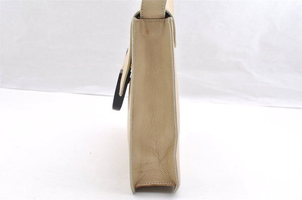 Authentic GUCCI Vintage Shoulder Bag Pursse Leather Beige Junk 6441I