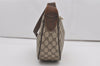 Authentic GUCCI Web Sherry Line Shoulder Cross Bag GG PVC Leather Brown 6442I