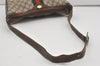 Authentic GUCCI Web Sherry Line Shoulder Cross Bag GG PVC Leather Brown 6442I