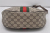 Authentic GUCCI Web Sherry Line Shoulder Cross Bag GG PVC Leather Brown 6442I