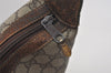 Authentic GUCCI Web Sherry Line Shoulder Cross Bag GG PVC Leather Brown 6442I