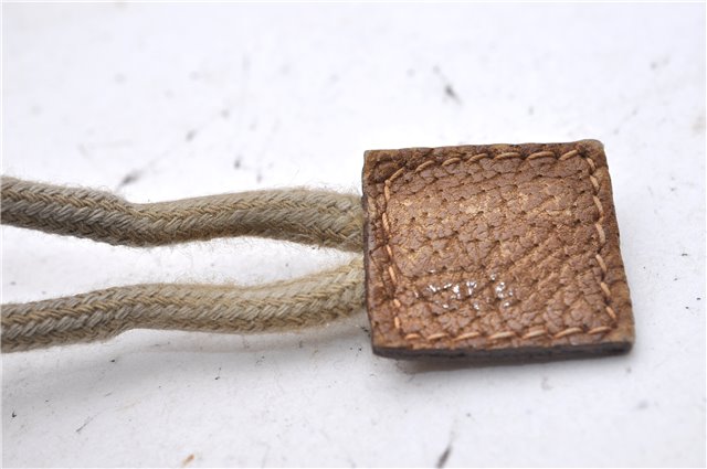 Authentic GUCCI Vintage Drawstring Pouch Purse GG PVC Leather Brown 6445D