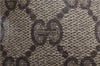 Authentic GUCCI Vintage Drawstring Pouch Purse GG PVC Leather Brown 6445D