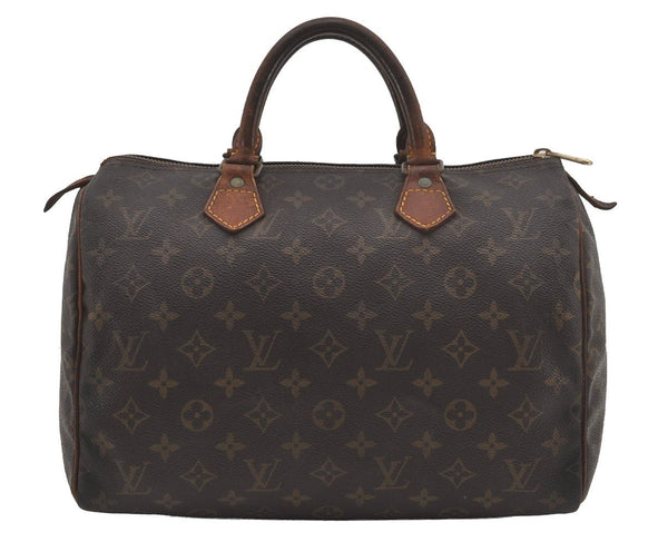 Authentic Louis Vuitton Monogram Speedy 30 Hand Boston Bag M41526 LV 6446I