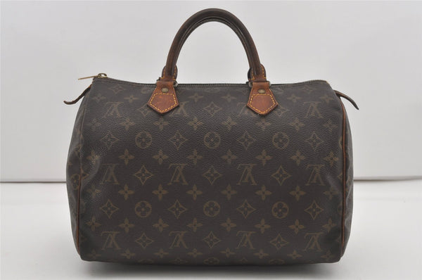 Authentic Louis Vuitton Monogram Speedy 30 Hand Boston Bag M41526 LV 6446I