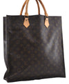 Authentic Louis Vuitton Monogram Sac Plat Hand Bag M51140 LV 6447D