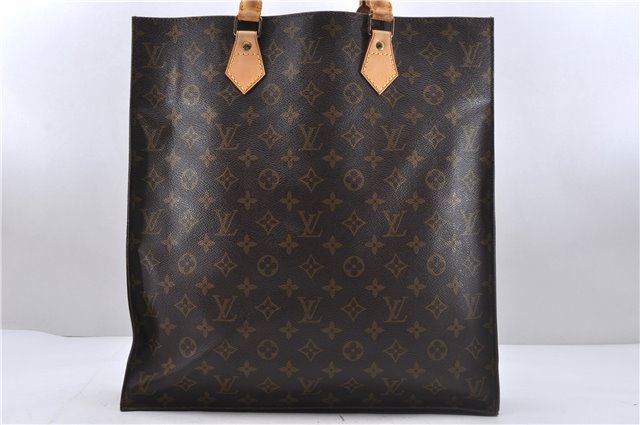 Authentic Louis Vuitton Monogram Sac Plat Hand Bag M51140 LV 6447D