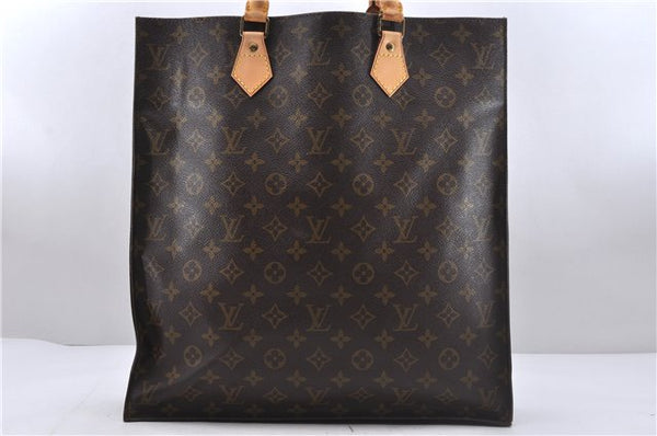 Authentic Louis Vuitton Monogram Sac Plat Hand Bag M51140 LV 6447D