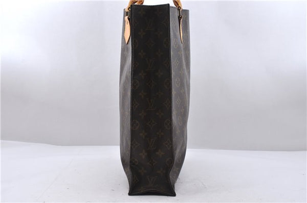 Authentic Louis Vuitton Monogram Sac Plat Hand Bag M51140 LV 6447D