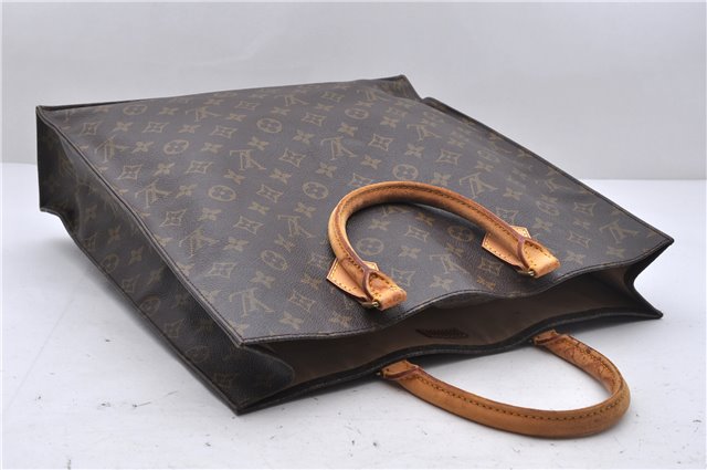 Authentic Louis Vuitton Monogram Sac Plat Hand Bag M51140 LV 6447D