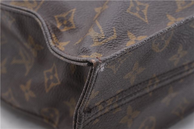 Authentic Louis Vuitton Monogram Sac Plat Hand Bag M51140 LV 6447D