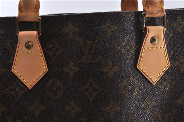 Authentic Louis Vuitton Monogram Sac Plat Hand Bag M51140 LV 6447D