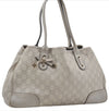 Authentic GUCCI Princy Guccissima GG Leather Tote Bag 163805 Ivory 6451E