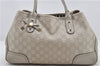 Authentic GUCCI Princy Guccissima GG Leather Tote Bag 163805 Ivory 6451E