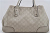 Authentic GUCCI Princy Guccissima GG Leather Tote Bag 163805 Ivory 6451E