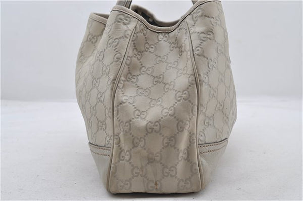Authentic GUCCI Princy Guccissima GG Leather Tote Bag 163805 Ivory 6451E