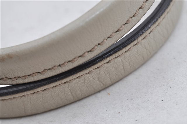 Authentic GUCCI Princy Guccissima GG Leather Tote Bag 163805 Ivory 6451E