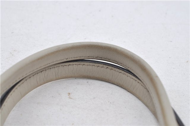 Authentic GUCCI Princy Guccissima GG Leather Tote Bag 163805 Ivory 6451E