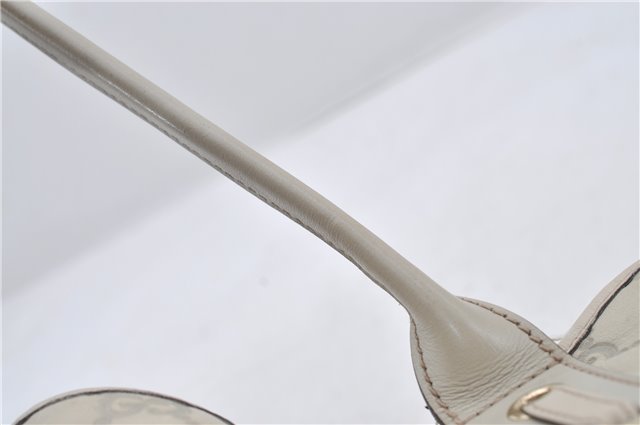 Authentic GUCCI Princy Guccissima GG Leather Tote Bag 163805 Ivory 6451E