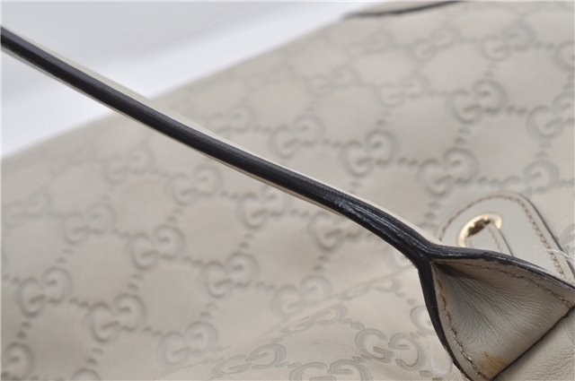 Authentic GUCCI Princy Guccissima GG Leather Tote Bag 163805 Ivory 6451E