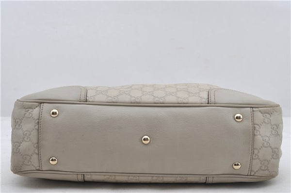 Authentic GUCCI Princy Guccissima GG Leather Tote Bag 163805 Ivory 6451E