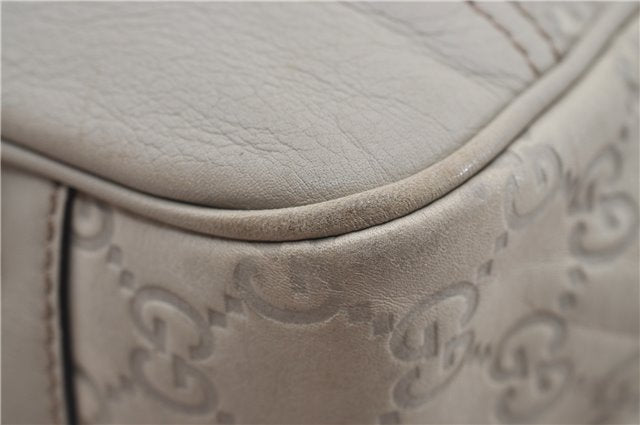 Authentic GUCCI Princy Guccissima GG Leather Tote Bag 163805 Ivory 6451E