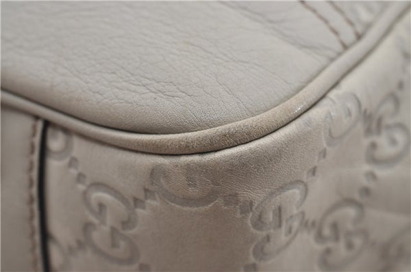 Authentic GUCCI Princy Guccissima GG Leather Tote Bag 163805 Ivory 6451E