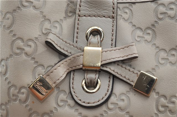 Authentic GUCCI Princy Guccissima GG Leather Tote Bag 163805 Ivory 6451E