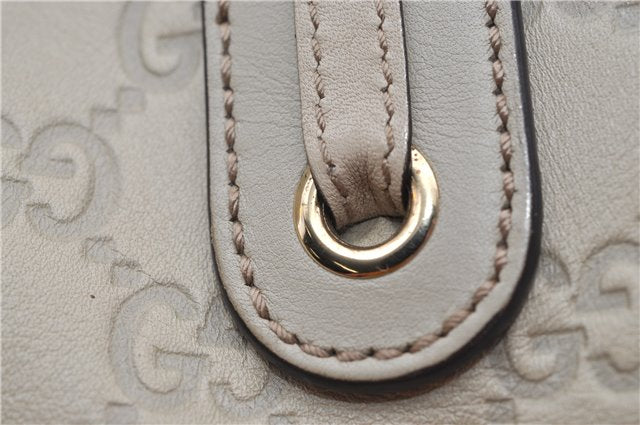 Authentic GUCCI Princy Guccissima GG Leather Tote Bag 163805 Ivory 6451E