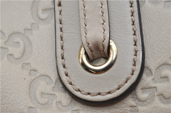 Authentic GUCCI Princy Guccissima GG Leather Tote Bag 163805 Ivory 6451E