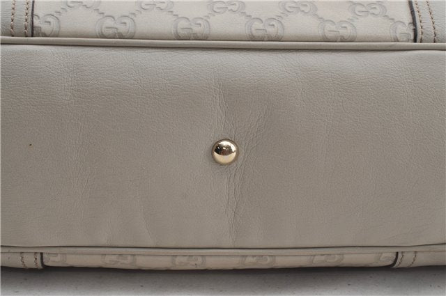 Authentic GUCCI Princy Guccissima GG Leather Tote Bag 163805 Ivory 6451E