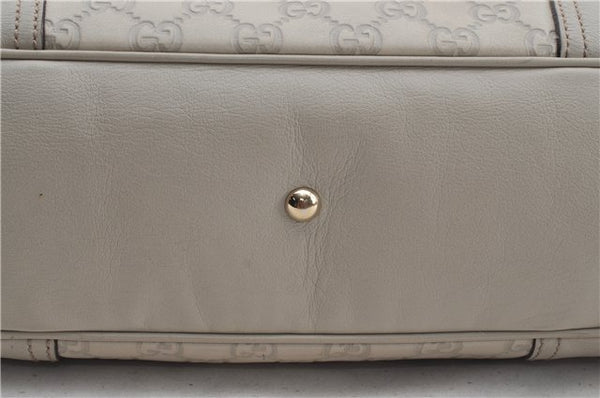 Authentic GUCCI Princy Guccissima GG Leather Tote Bag 163805 Ivory 6451E