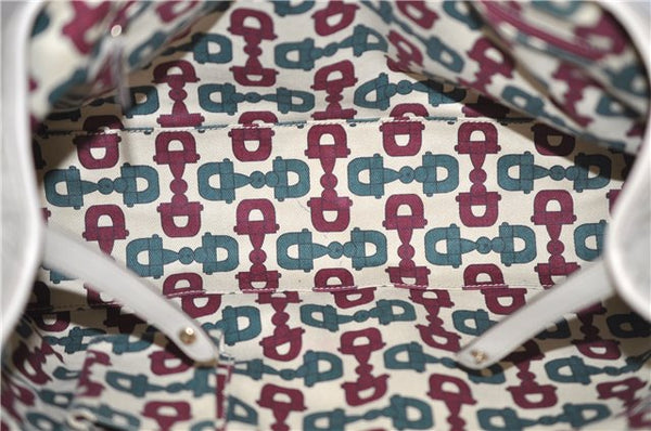 Authentic GUCCI Princy Guccissima GG Leather Tote Bag 163805 Ivory 6451E