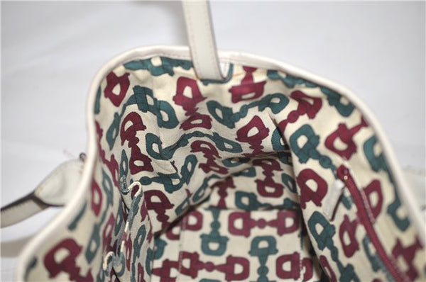 Authentic GUCCI Princy Guccissima GG Leather Tote Bag 163805 Ivory 6451E