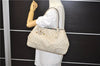 Authentic GUCCI Princy Guccissima GG Leather Tote Bag 163805 Ivory 6451E
