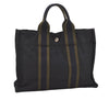 Authentic HERMES Fourre Tout PM Vintage Hand Tote Bag Canvas Navy Blue 6452I