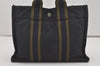 Authentic HERMES Fourre Tout PM Vintage Hand Tote Bag Canvas Navy Blue 6452I