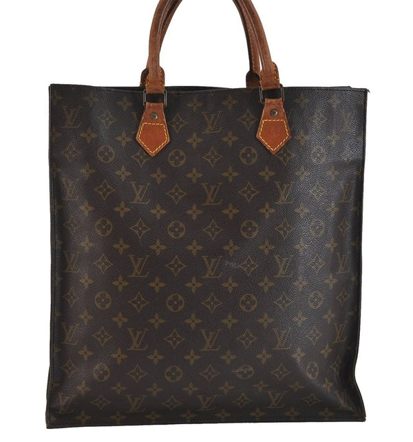 Authentic LOUIS VUITTON Monogram Sac Plat Hand Bag M51140 LV 6453C