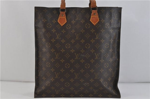 Authentic LOUIS VUITTON Monogram Sac Plat Hand Bag M51140 LV 6453C