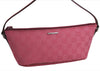 Authentic GUCCI Vintage Hand Bag Pouch Purse GG Canvas Leather 07198 Pink 6453E