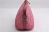 Authentic GUCCI Vintage Hand Bag Pouch Purse GG Canvas Leather 07198 Pink 6453E