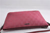 Authentic GUCCI Vintage Hand Bag Pouch Purse GG Canvas Leather 07198 Pink 6453E