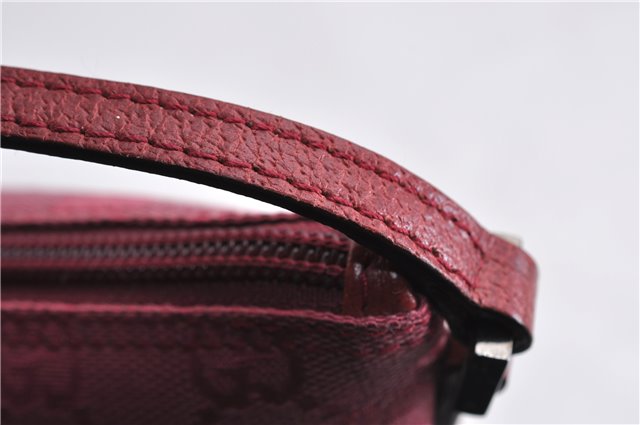 Authentic GUCCI Vintage Hand Bag Pouch Purse GG Canvas Leather 07198 Pink 6453E