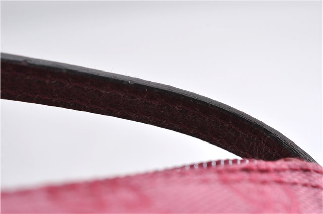 Authentic GUCCI Vintage Hand Bag Pouch Purse GG Canvas Leather 07198 Pink 6453E